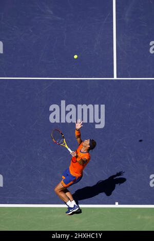 12. März 2022 Rafael Nadal aus Spanien stellt sich während der BNP