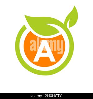 Eco Logo Design Buchstabe A Vektor. Eco Leaf Logo Icon Design-Vorlage auf Einem Brief-Konzept Stock Vektor