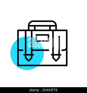Aktenkoffer-Symbol. Bildung, Lernen und Business Symbol. Pixel perfekte, bearbeitbare Kontur Spaß Farbe Stock Vektor