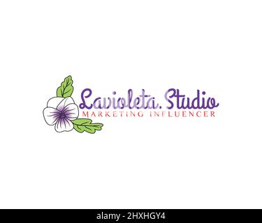 Minimalistischer Handgezeichneter Blumen-Logo-Design-Vektor Stock Vektor