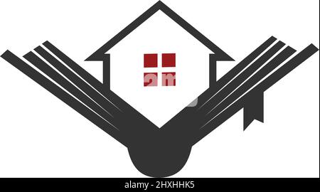 Abbildung der Marke „Book Home“ mit Logo-Symbol Stock Vektor