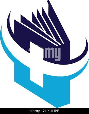 Abbildung der Markenidentität für das Logo des medizinischen Buches Stock Vektor