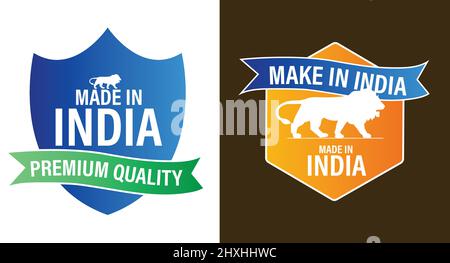 „Made in india“ lebhaftes Vektor-Icon-Set, Premium-Qualität, in inda-Abstract Stock Vektor