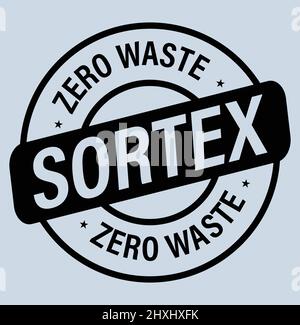 Vektorsymbol „Zero Waste, sortex“, schwarz Stock Vektor