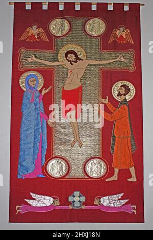 Moderne Wand hängend - Kreuzigung von Jesus Stockfoto
