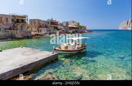 Gerolimenas Küstendorf in Mani, Peloponnes, Griechenland. Stockfoto