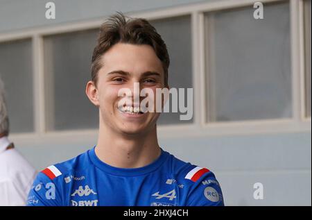 Bahrain International Circuit, Sakhir, Bahrain am 12. März 2022 Oscar Piastri während des Tages 3 FORMEL 1 ARAMCO VORSAISON TESTS 2022 Eleanor Hoad Stockfoto