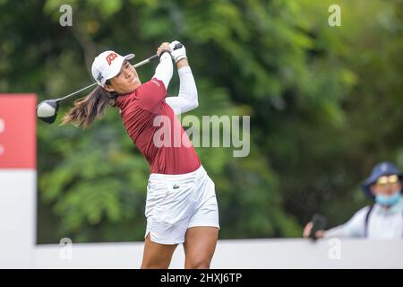 Pattaya Thailand - 13. März: Celine Boutier aus Frankreich während des 4.. Und letzten Tages der Honda LPGA Thailand im Siam Country Club Old Course am 13. März 2022 in Pattaya, Thailand (Foto von Peter van der Klooster/Orange Picics) Credit: Orange Pics BV/Alamy Live News Stockfoto