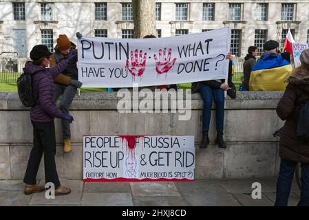 Ukrainische Demonstration in London am 12.. März 2022 Stockfoto