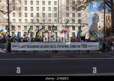 Ukrainische Demonstration in London am 12.. März 2022 Stockfoto