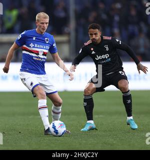 Luigi Ferraris Stadium, Genua, Italien, 12. März 2022, Morten Thorsby (UC Sampdoria) im Einsatz während der UC Sampdoria gegen Juventus FC - italienischer Fußball S Stockfoto