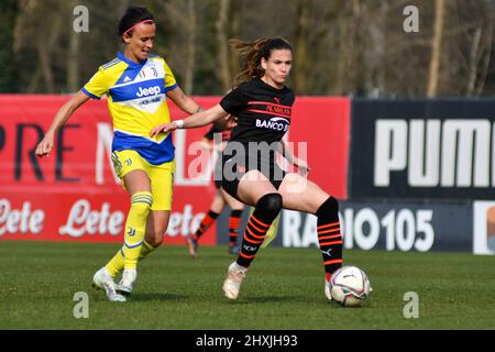 Mailand, Italien. 12. März 2022. Coppa Italia Femminile 2022Semifinale Milan-Juventus (Foto: Andrea Amato/Pacific Press) (Foto: Andrea Amato/Pacific Press) Quelle: Pacific Press Media Production Corp./Alamy Live News Stockfoto