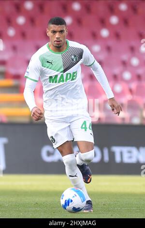 Salerno, Italien. 12. März 2022. Ruan (US Sassuolo) in Aktion die Serie A zwischen den USA. Salernitana 1919 und AC Sassuolo beim Stadio Arechi Endstand 2-2 (Bildquelle: © Agostino Gemito/Pacific Press via ZUMA Press Wire) Stockfoto