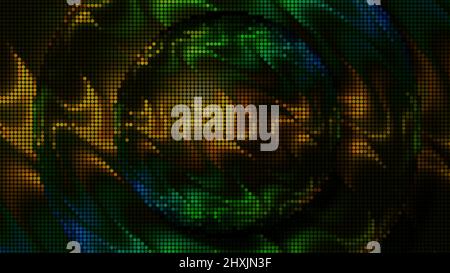 Farbige Kreise mit sich bewegenden Wasserlichtern. Bewegung. Animation mit schönen Unterwasserhighlights, die auf Kreise fallen. Geschwungene Lichter werden weiter Stockfoto