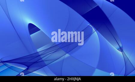 Hintergrund abstrakt 8K blau hellblau dunkelblau schwarz weiß Wellen Linien Kurven Verlauf Stockfoto