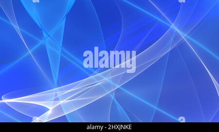 Hintergrund abstrakt 8K blau hellblau dunkelblau schwarz weiß Wellen Linien Kurven Verlauf Stockfoto