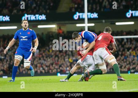 Julien Marchand aus Frankreich beim Rugby-Union-Spiel der sechs Nationen 2022 zwischen Wales und Frankreich am 11. März 2022 im Fürstentum Stadium in Cardiff, Wales - Foto Laurent Lairys / DPPI Stockfoto