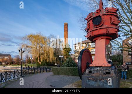 Historische Pumpe auf der Isle of Dogs in London, England. Stockfoto