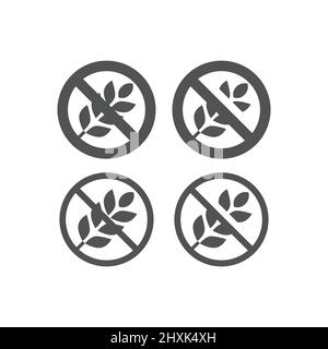 Kein Vektor-Symbol für Gluten-Schwarz. Symbol mit glutenfreier Füllung. Stock Vektor