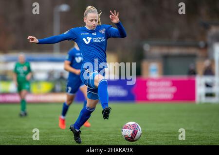 Durham, Großbritannien. 13. März 2022. Ellie Christon aus Durham während des Fußballspiels der FA WSL 2 zwischen Durham und Coventry United im Maiden Castle Sports Park in Durham, England. Richard Callis/SPP Kredit: SPP Sport Pressefoto. /Alamy Live News Stockfoto