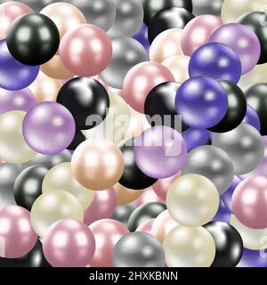 Bunte Bälle Hintergrund. Vektorhintergrund mit Verlaufsgittern. Hintergrund Design für Banner, Poster, Flyer, Karte, Postkarte, Cover, Broschüre. Stockfoto