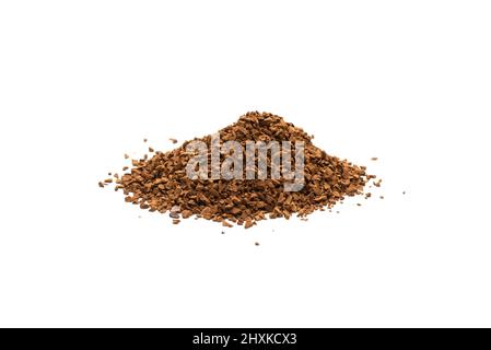 Sofortiger Kaffee auf weißem Hintergrund isoliert. Stockfoto