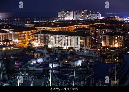 Brighton Marina bei Nacht England Europa Stockfoto