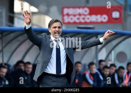 Cheftrainer von Fabio Pecchia aus Cremonese beim Spiel AC Pisa gegen US Cremonese, italienische Fußballserie B in Pisa, Italien, März 13 2022 Stockfoto