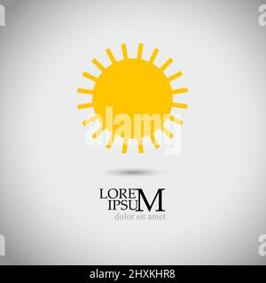 Einfache Sonne. Flaches Design. Vektorgrafik Stock Vektor