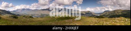 Panoramablick vom Ladies View im Killarney National Park, County Kerry, Irland Stockfoto