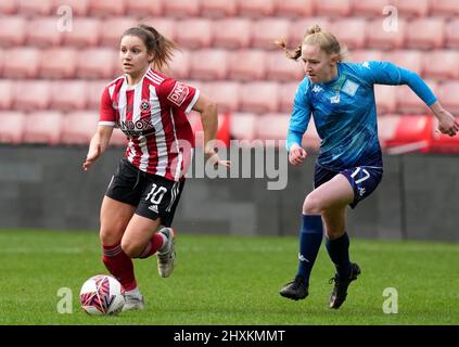 Sheffield, Großbritannien. 13. März 2022. Alethea Paul von Sheffield Utd beim Spiel der FA Women's Championship in Bramall Lane, Sheffield. Bildnachweis sollte lauten: Andrew Yates/Sportimage Kredit: Sportimage/Alamy Live News Stockfoto