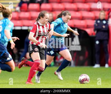 Sheffield, Großbritannien. 13. März 2022. Lucy Watson von Sheffield Utd beim Spiel der FA Women's Championship in der Bramall Lane, Sheffield. Bildnachweis sollte lauten: Andrew Yates/Sportimage Kredit: Sportimage/Alamy Live News Stockfoto