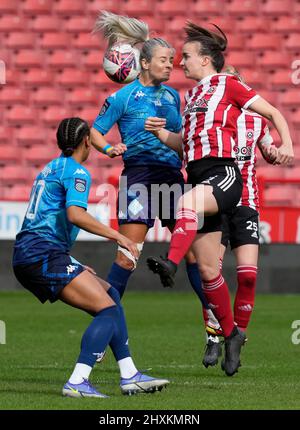 Sheffield, Großbritannien. 13. März 2022. Kasia Lipka von Sheffield Utd beim Spiel der FA Women's Championship in der Bramall Lane, Sheffield. Bildnachweis sollte lauten: Andrew Yates/Sportimage Kredit: Sportimage/Alamy Live News Stockfoto