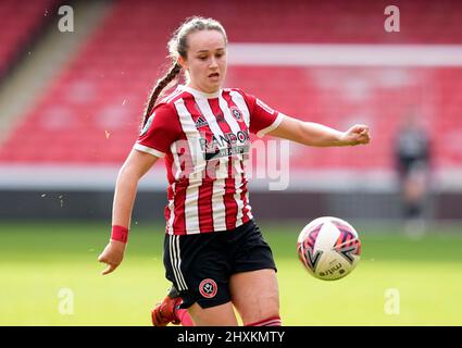 Sheffield, Großbritannien. 13. März 2022. Lucy Watson von Sheffield Utd beim Spiel der FA Women's Championship in der Bramall Lane, Sheffield. Bildnachweis sollte lauten: Andrew Yates/Sportimage Kredit: Sportimage/Alamy Live News Stockfoto