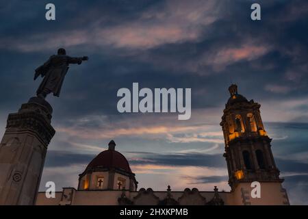 Mexiko, Durango Straßen in der Nähe des historischen Zentrums und der Kathedrale von Durango. Stockfoto