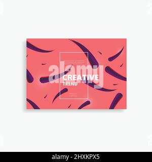 Minimalistisches Vektor-Motion-Design mit dynamischer Komposition mit farbigen abgerundeten Formen Linien in abstraktem Rhythmus Stock Vektor