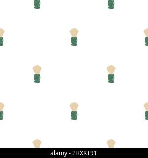 Rasierpinsel mit nahtlosem Muster. Friseursalon im Doodle-Stil. Handgezeichnete Textur für Stoff, Tapete, Textil, Druck, Geschenkpapier. Vektorgrafik Stock Vektor