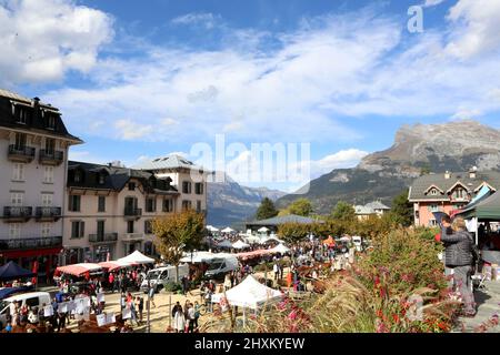 Foire agricole. Saint-Gervais-les-Bains. Haute-Savoie. Auvergne-Rhône-Alpes. Frankreich. Stockfoto