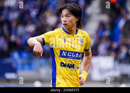 GENK, BELGIEN - 13. MÄRZ: Daichi Hayashi von Sint-Truidense VV während des Jupiler Pro League-Spiels zwischen KRC Genk und Sint-Truidense VV in der Cegeka Arena am 13. März 2022 in Genk, Belgien (Foto: Jeroen Meuwsen/Orange Picts) Stockfoto