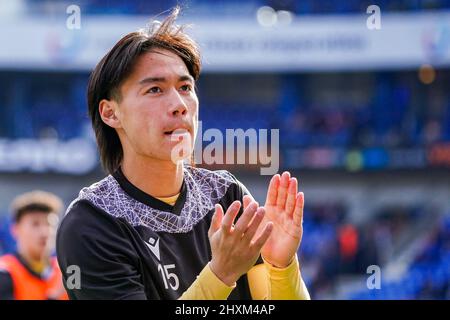 GENK, BELGIEN - 13. MÄRZ: Daichi Hayashi von Sint-Truidense VV während des Jupiler Pro League-Spiels zwischen KRC Genk und Sint-Truidense VV in der Cegeka Arena am 13. März 2022 in Genk, Belgien (Foto: Jeroen Meuwsen/Orange Picts) Stockfoto