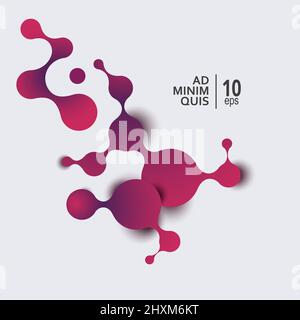 Abstrakte Moleküle und Kommunikationstechnik mit verbundenen Kreisen mit Platz für Ihren Text. Vektorgrafik Stock Vektor