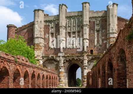 Thornton Abbey - Gatehouse - Thornton Curtis, North Lincolnshire, Lincolnshire, England, UK - ein englisches Erbe mit Grade-I-Listung. Stockfoto