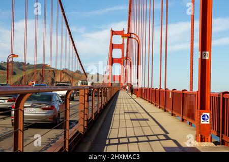 Die Gold Gate Suspension Bridge von San Francisco Stockfoto
