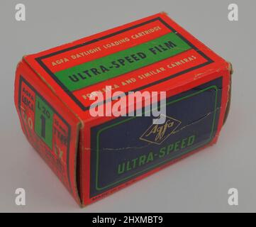 Alte Vintage Agfa Ultra Speed 35mm Filmbox Stockfoto