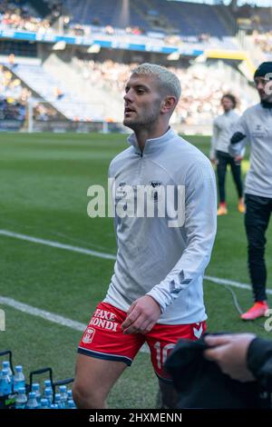 Brondby, Dänemark. 13. März 2022. Jack Wilshere (10) von Aarhus GF vor dem Superliga-Spiel 3F zwischen Broendby IF und Aarhus GF im Brondby Stadium. (Foto: Gonzales Photo/Alamy Live News Stockfoto