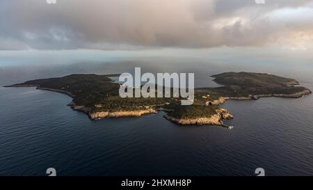 Luftaufnahme der Insel Giannutri, Italien Stockfoto