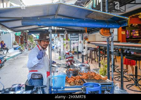 Mobile Küche im alten Hua hin. Dies ist ein altes Fischerdorf, das zu einem der beliebtesten Reiseziele in Thailand wurde. Stockfoto