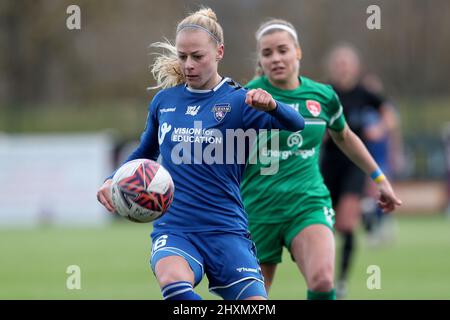 DURHAM, GROSSBRITANNIEN. MÄR 13. Ellie Christon von Durham Women während des FA Women's Championship-Spiels zwischen dem FC Durham Women und Coventry United am Sonntag, 13.. März 2022, im Maiden Castle, Durham City. (Kredit: Mark Fletcher | MI News) Kredit: MI Nachrichten & Sport /Alamy Live News Stockfoto