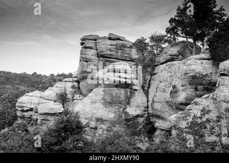 Felsformationen im Garden of the Gods State Park, Southern Illinois Stockfoto