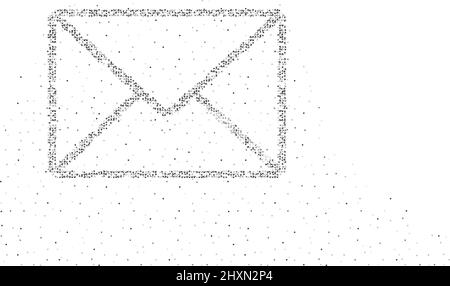 E-Mail Symbol Form Partikel Geometrische Kreis Punkt Pixel Muster, Sie haben Mail Konzept Design schwarze Farbe Illustration auf weißem Hintergrund mit Raum, V Stock Vektor